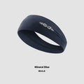 Seamless knitted exercise hair band in black, grey, or blue for sports and fitness activities