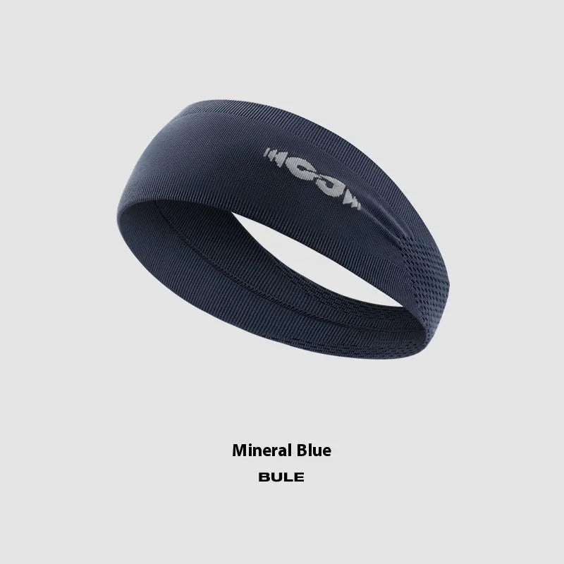 Seamless knitted exercise hair band in black, grey, or blue for sports and fitness activities