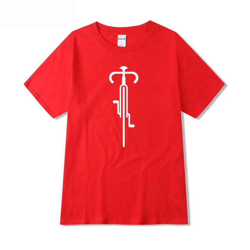 Cotton round neck printed short sleeve top for men in white – casual bottoming shirt