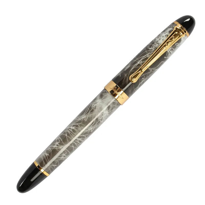 Metal water-based pen with a 0.5mm nib shown in dark green and marble blue cap colour options.