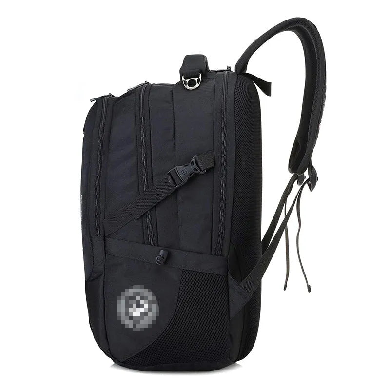 Men's Oxford cloth computer backpack square vertical section with double shoulder straps USB headphone jack