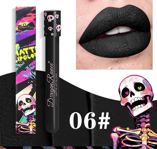 Halloween creative makeup lip gloss in skull test tube with waterproof matte finish