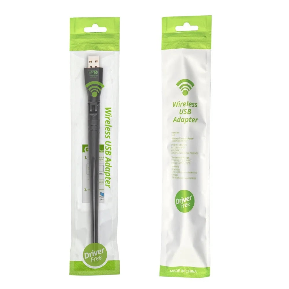 Black USB WiFi 6 wireless network card adapter for PC and laptop connectivity