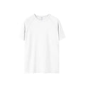 Navy slim fit stretch t-shirt shown in vest and short sleeve styles for men and women.