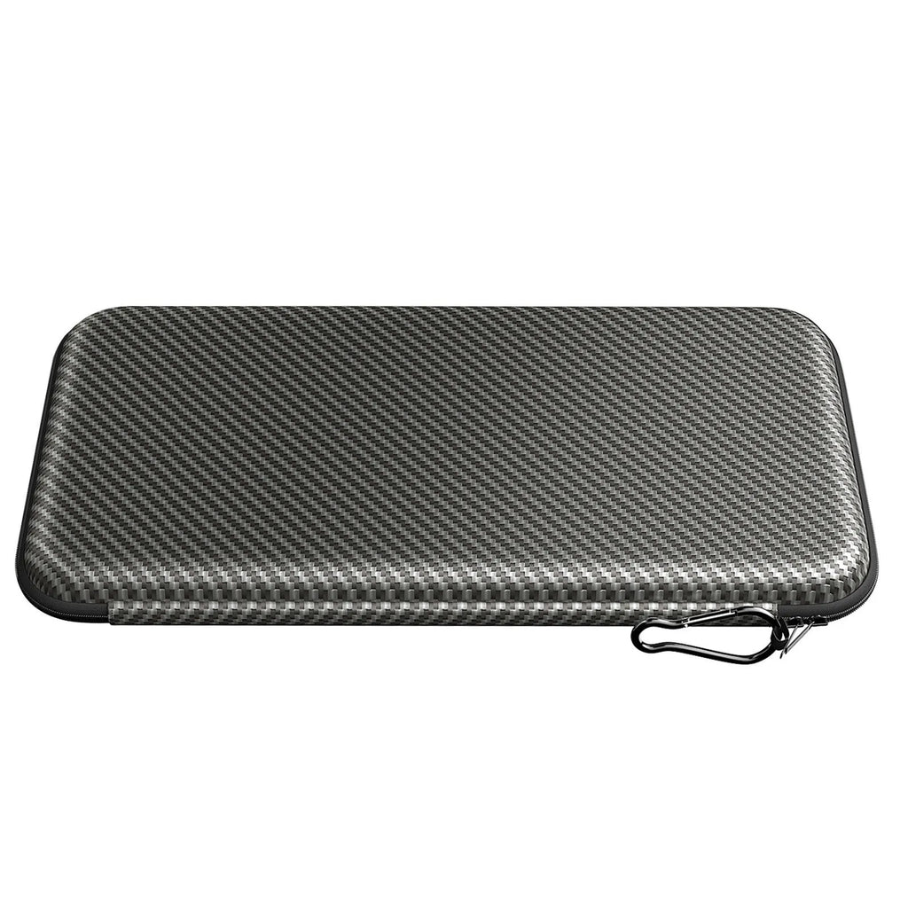 Silver grey golf glove storage bag with two metal support brackets