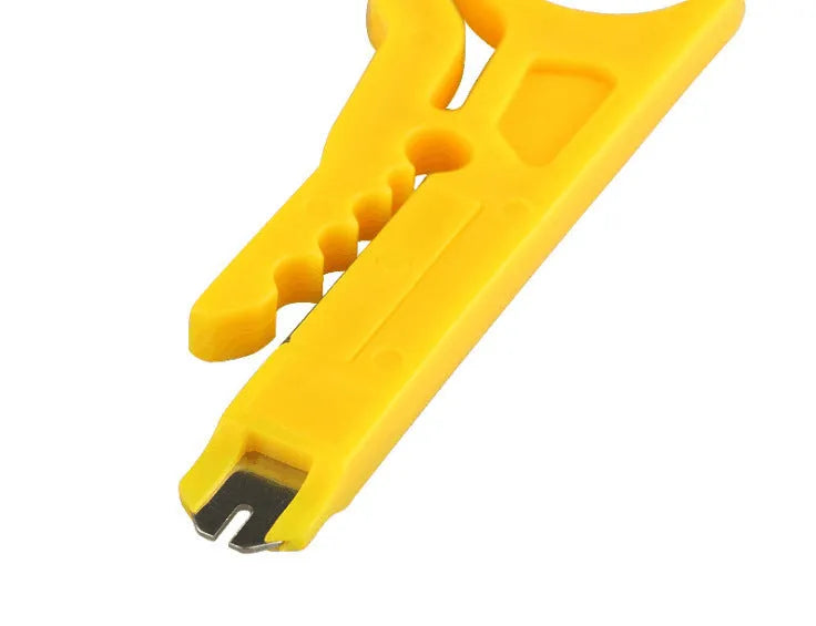 Yellow mini portable wire stripper tool with 0.6mm stripping diameter for electrical and communication cables