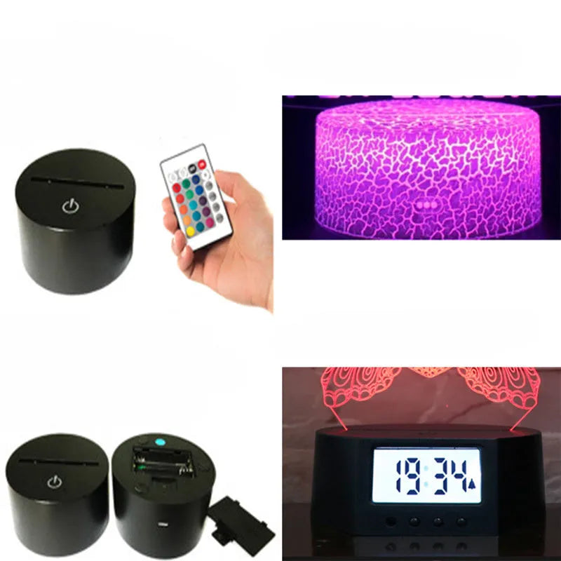 3D shark-shaped LED table lamp with colourful lighting and remote control on wooden surface