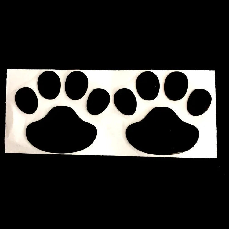PVC hand-shaped brush design car sticker with dog footprints pattern measuring 7cm length