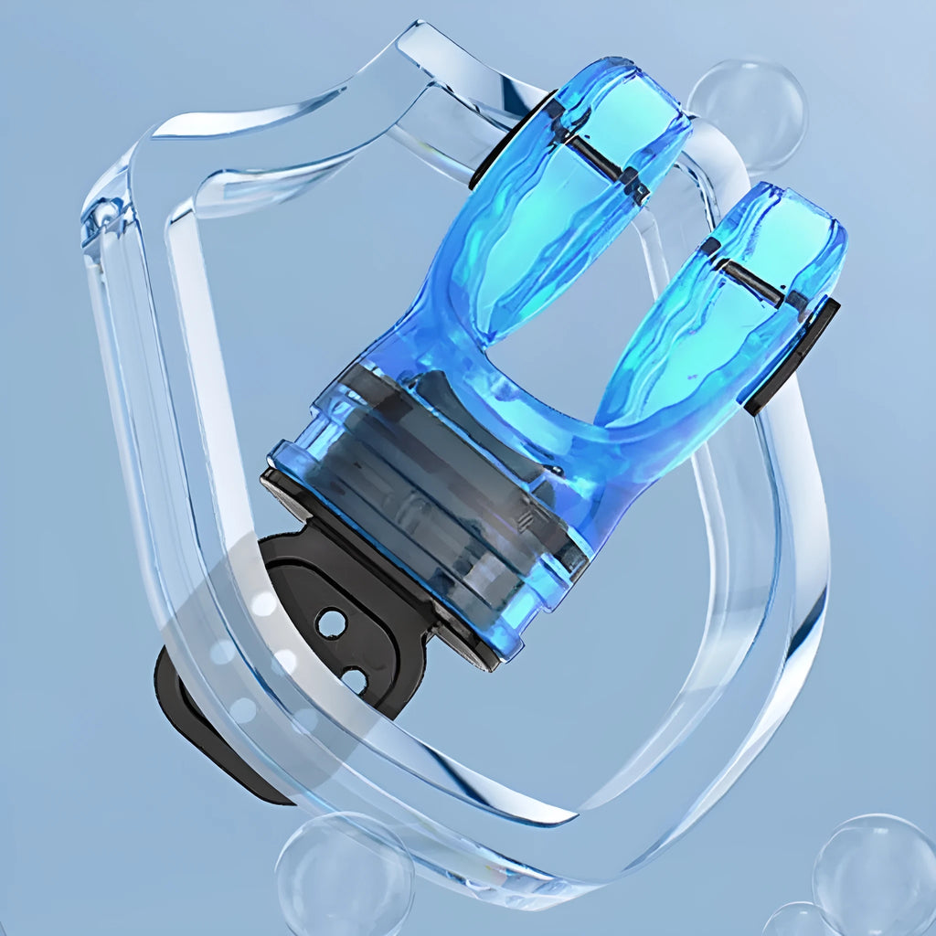 Plastic free diving mouthpiece made from edible silicone measuring 110mm length