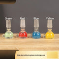 7cm coloured glass trumpet-shaped tobacco pipe cigarette holder in transparent design