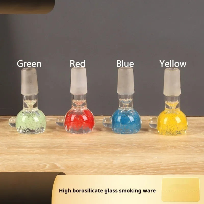 7cm coloured glass trumpet-shaped tobacco pipe cigarette holder in transparent design
