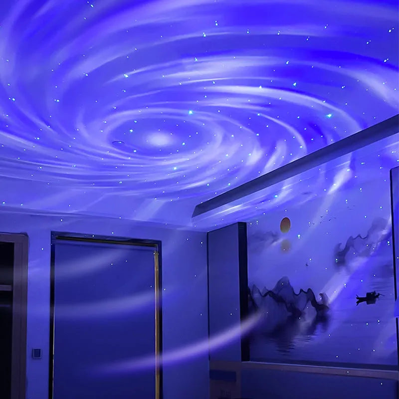 White ABS USB rechargeable starry sky galaxy projector night light with remote control