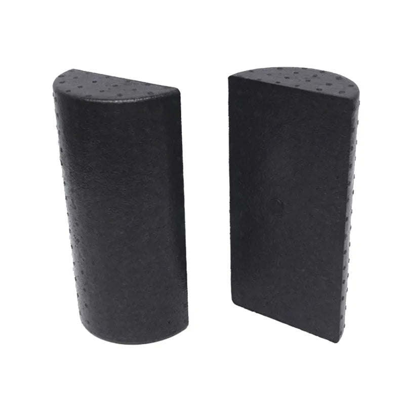 Black semi-circular EPP yoga foam roller 30cm for muscle stretching and fitness exercise
