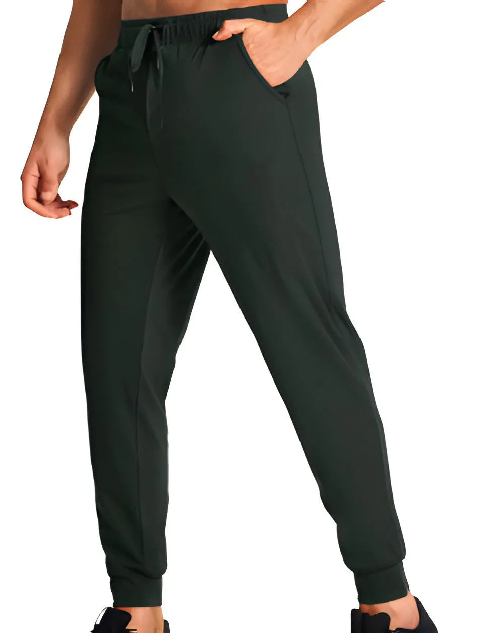 Men's loose casual trousers in polyester fabric available in multiple colours and sizes