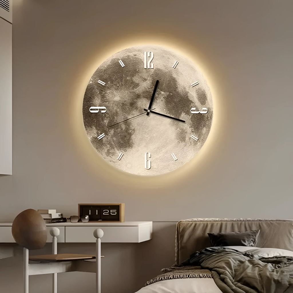 Silent wall clock with optional LED ambient light in 30cm, 40cm or 50cm diameter.