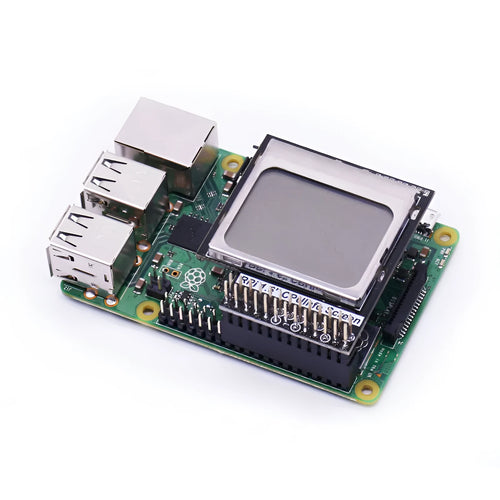 1.6-inch LCD screen for Raspberry Pi showing CPU data with blue backlight.