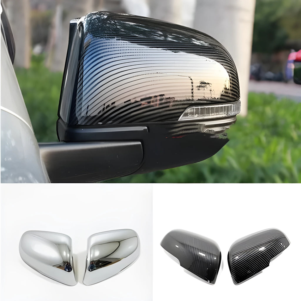 Plastic rearview mirror protection covers with Tremella pattern in silver and black colour options