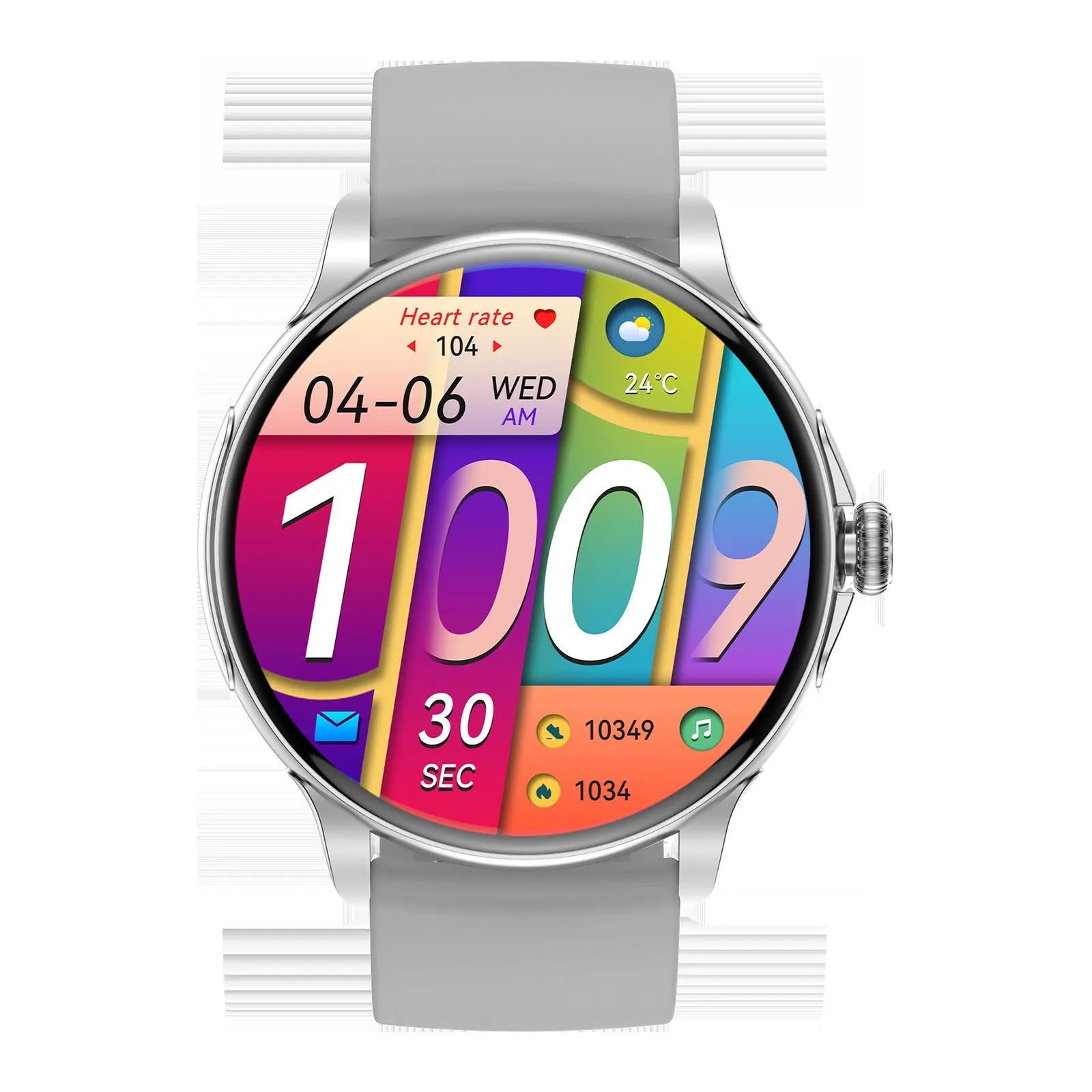 Hk49 smart sports watch with heart rate and blood glucose monitoring, black colour, touch screen display