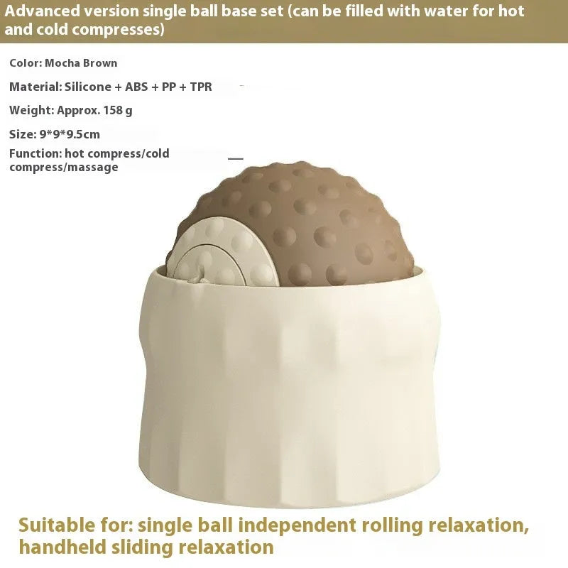 Massage ball set for cold and hot compress therapy in dual and single ball configurations