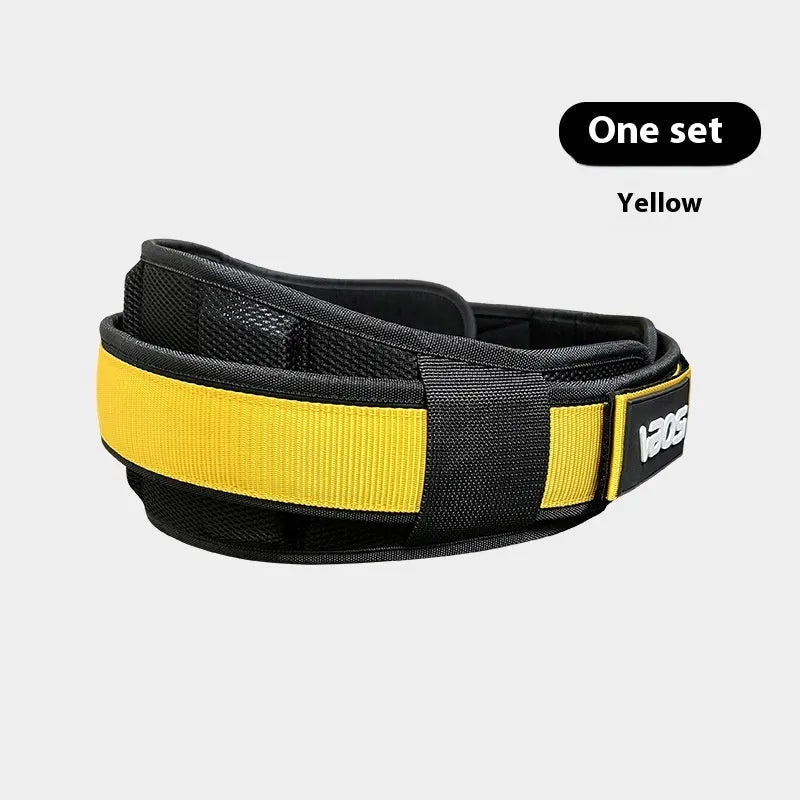 Adjustable fitness waist support belt in black for weightlifting squat deadlift training gym