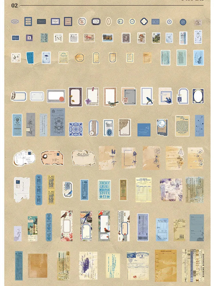 Cloud Book Series DIY material sticker pack containing 200 sheets in four literary designs.