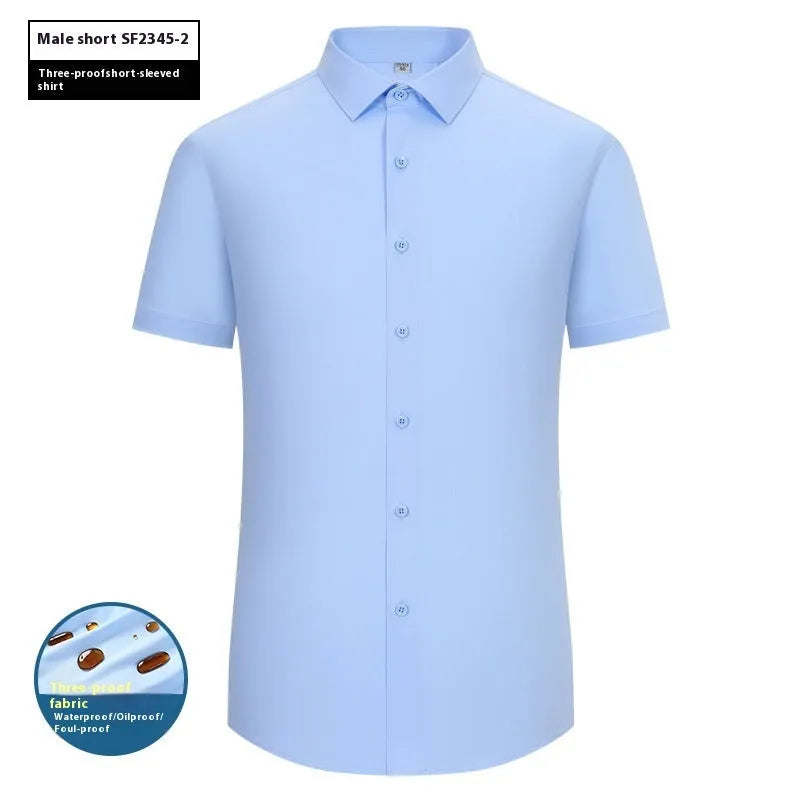 Men's bamboo fibre business shirt with square collar in slim fit waterproof formal wear