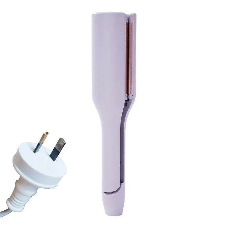 32mm deep wave hair curling iron in pink with 4 temperature settings and negative ion technology