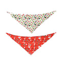 Pet double-sided milk silk triangle scarf with Christmas snowman print, size S 49cm