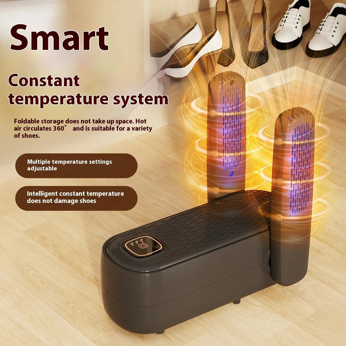 D4 intelligent automatic shoe dryer machine with black housing and timing controls