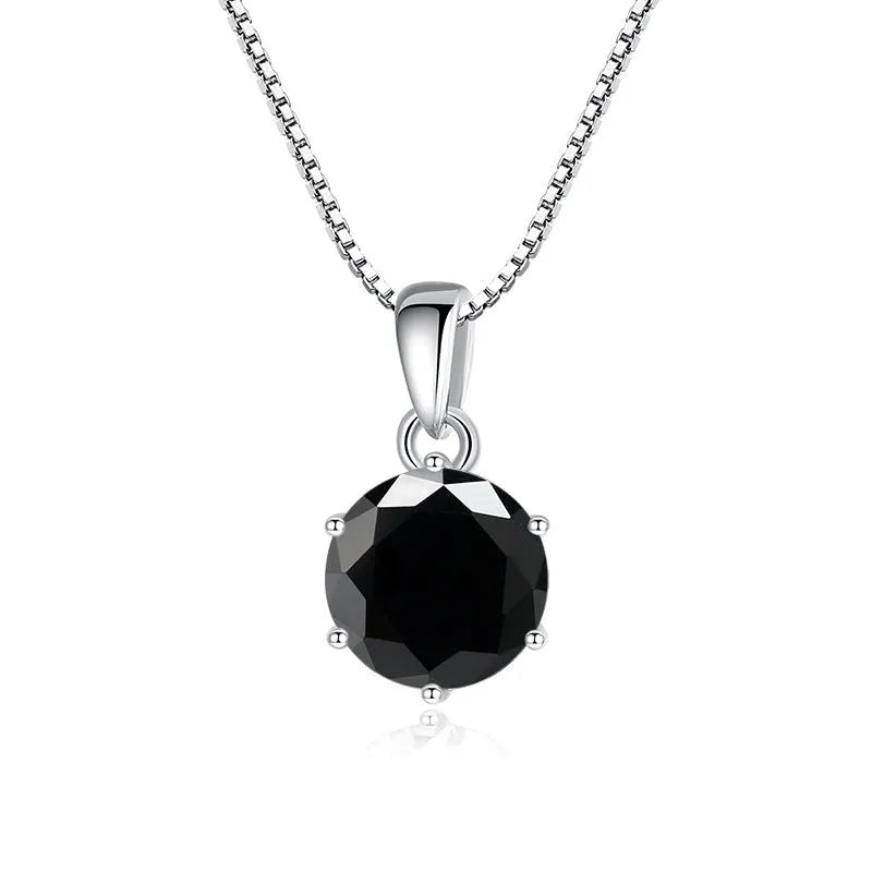 925 silver round moissanite pendant on snake chain, 1 carat 6.5mm stone, animal zodiac style