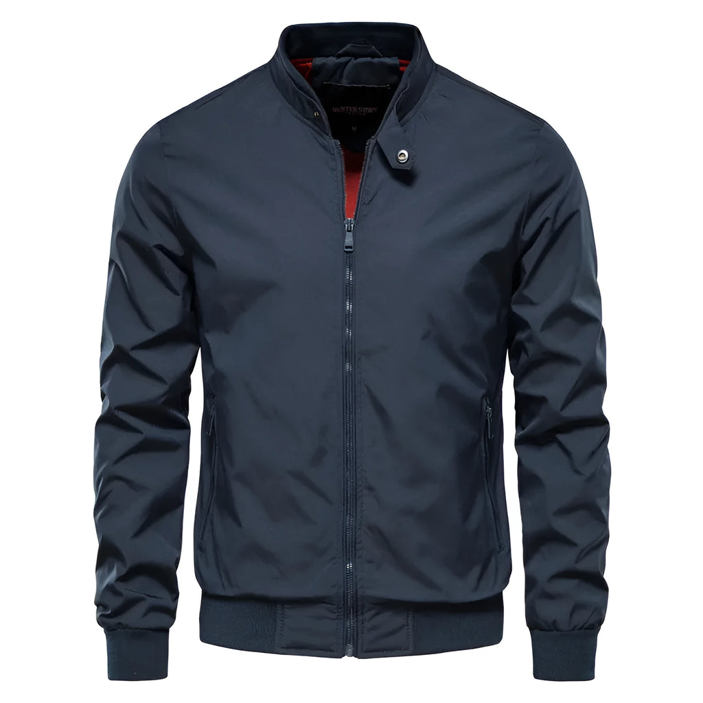 Men's casual thin jacket in polyester available in dark blue, black or army green colours
