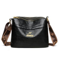 PU leather cross body messenger bag with multiple compartments in horizontal square suitcase shape