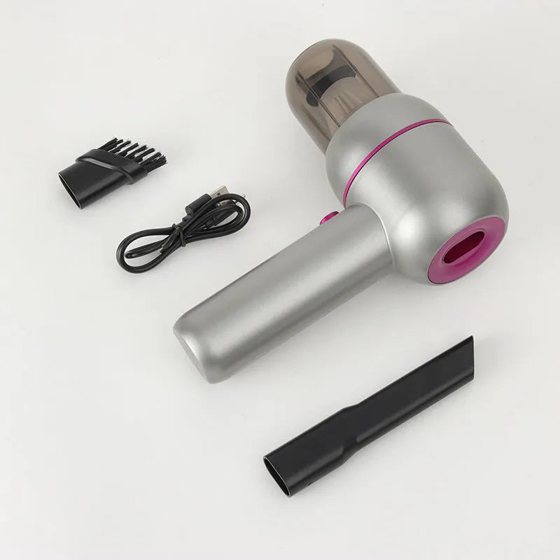 XC-06 grey portable car cleaner with brush nozzle and extended nozzle for car interior cleaning