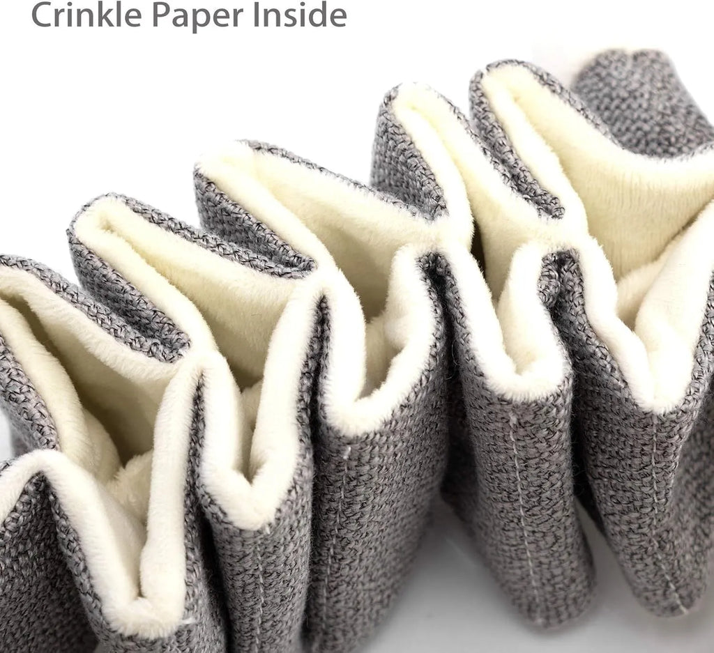 Grey koala squeaky dog toy measuring 30cm length with crinkle paper inside and durable cloth construction