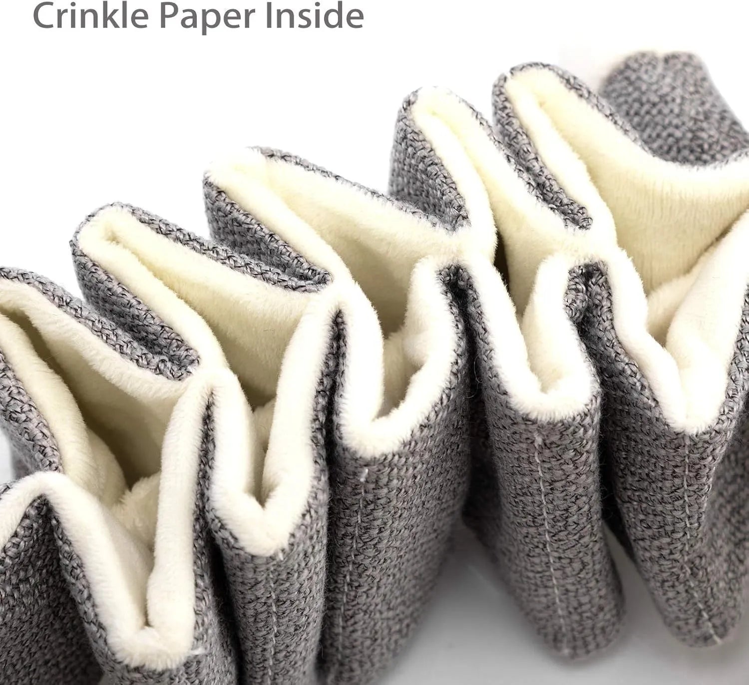Grey koala squeaky dog toy measuring 30cm length with crinkle paper inside and durable cloth construction