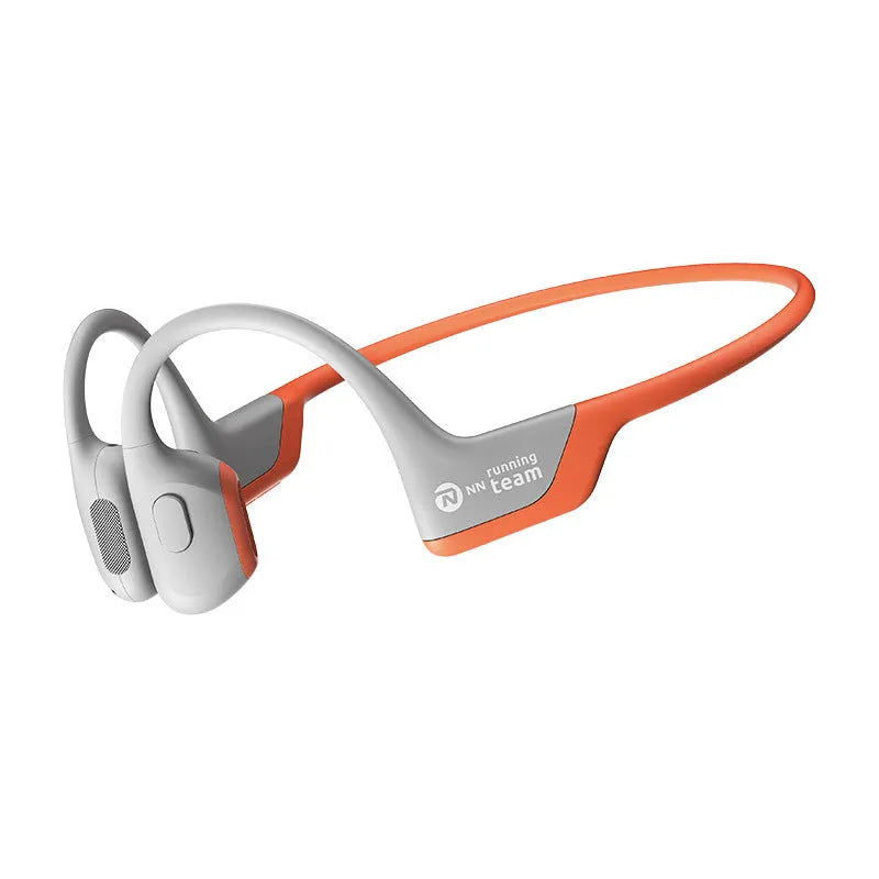 Knight Black bone conduction wireless Bluetooth earphones with neck-hanging titanium alloy frame.