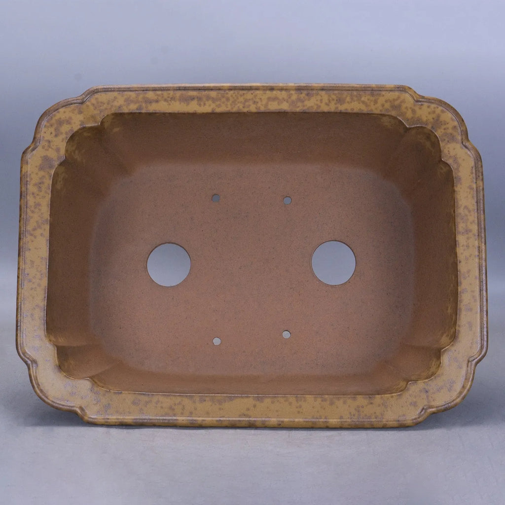 Purple sand rectangular segment mud flowerpot with hand-changed double pumping angles