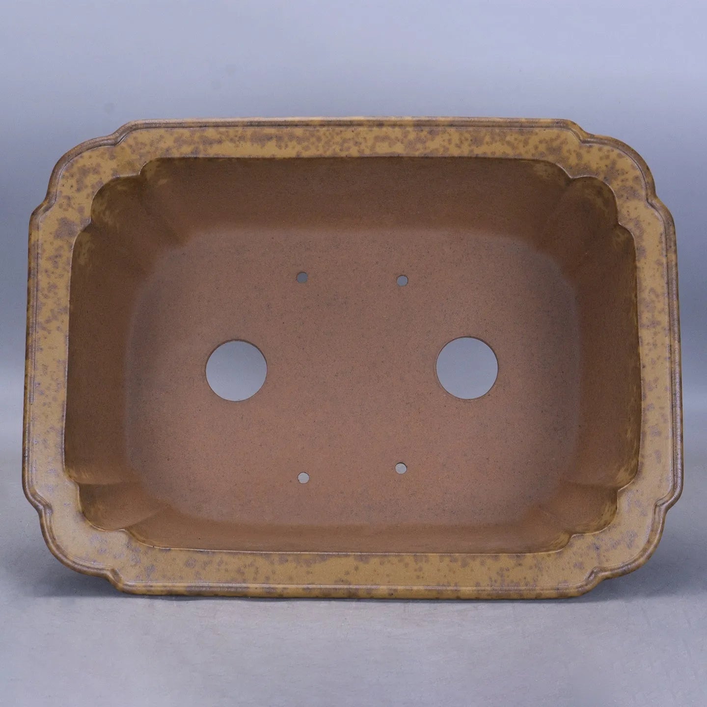 Purple sand rectangular segment mud flowerpot with hand-changed double pumping angles