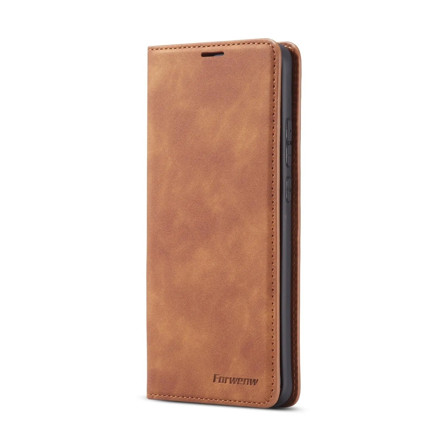 Flip leather phone case for Huawei P40 Pro with card slot, black colour, handmade PU and TPU construction