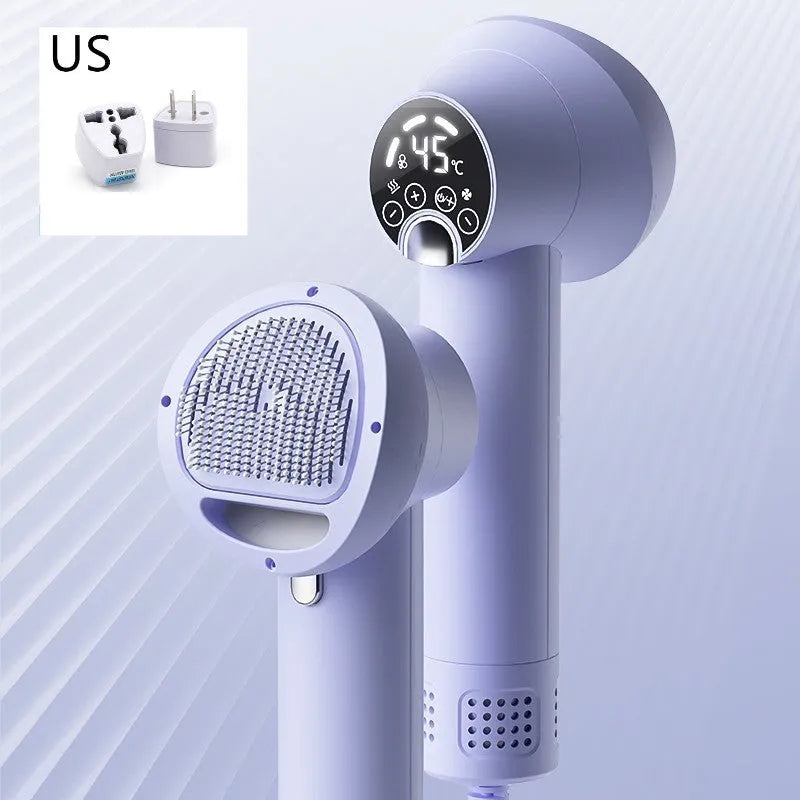 Smart pet hair dryer in white with blow and comb function for dog cat grooming