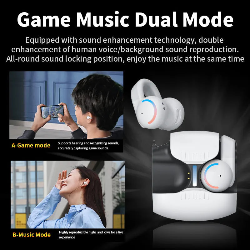 Long endurance gaming casual headset in B5 white with USB charging cable