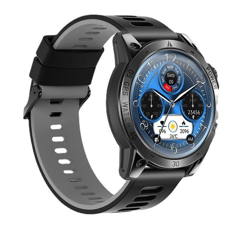 GPS outdoor sports watch black 1.43 inch AMOLED touch screen on wrist