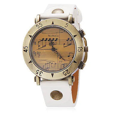 Men's fashion watch with musical note symbols on the dial in a choice of nine colours.