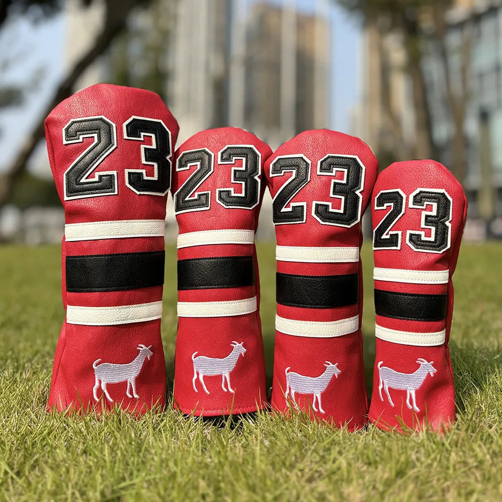 Ram Chicken Leg design golf club headcovers in PU material for Fairway Wood, Irons, and Putter.