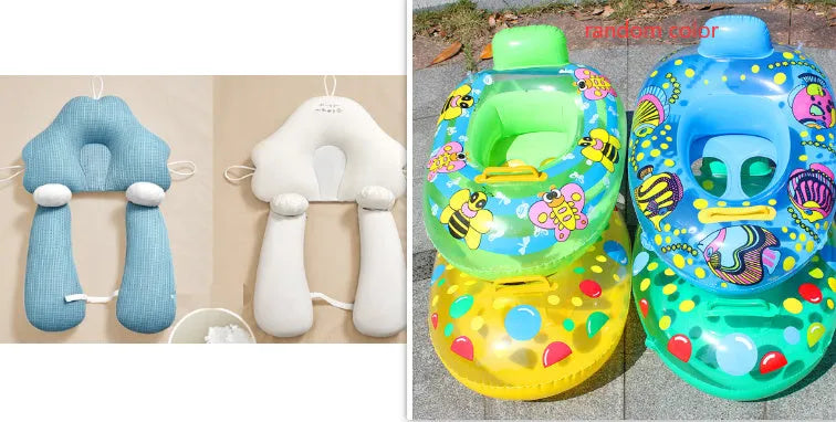 U-shaped baby head shaping pillow with detachable column in blue-white colour option