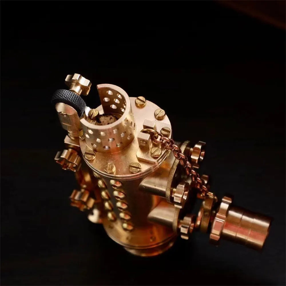 All copper handmade mechanical punk kerosene lighter in brass colour with shaft even style