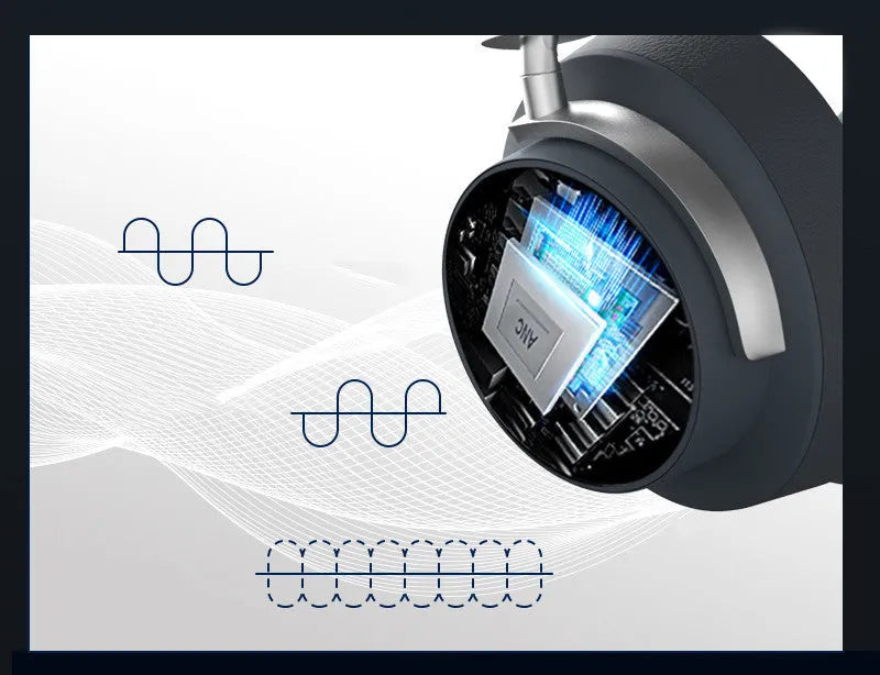 Grey sports wireless Bluetooth headset with head-mounted design showing earphone placement