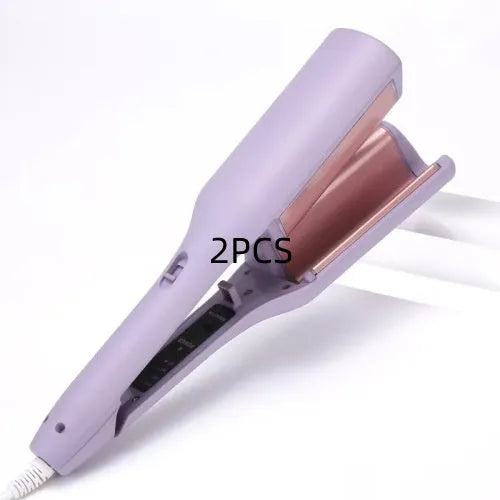 32mm deep wave hair curling iron in pink with 4 temperature settings and negative ion technology