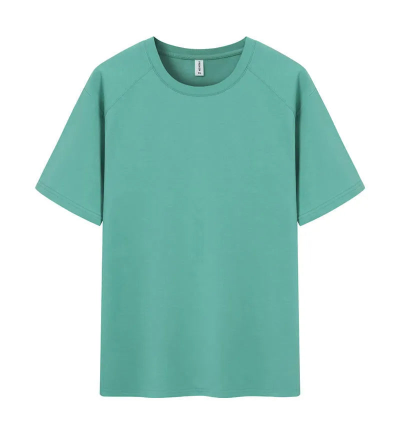 Men's pure cotton straight cut short sleeve t-shirt in solid colour