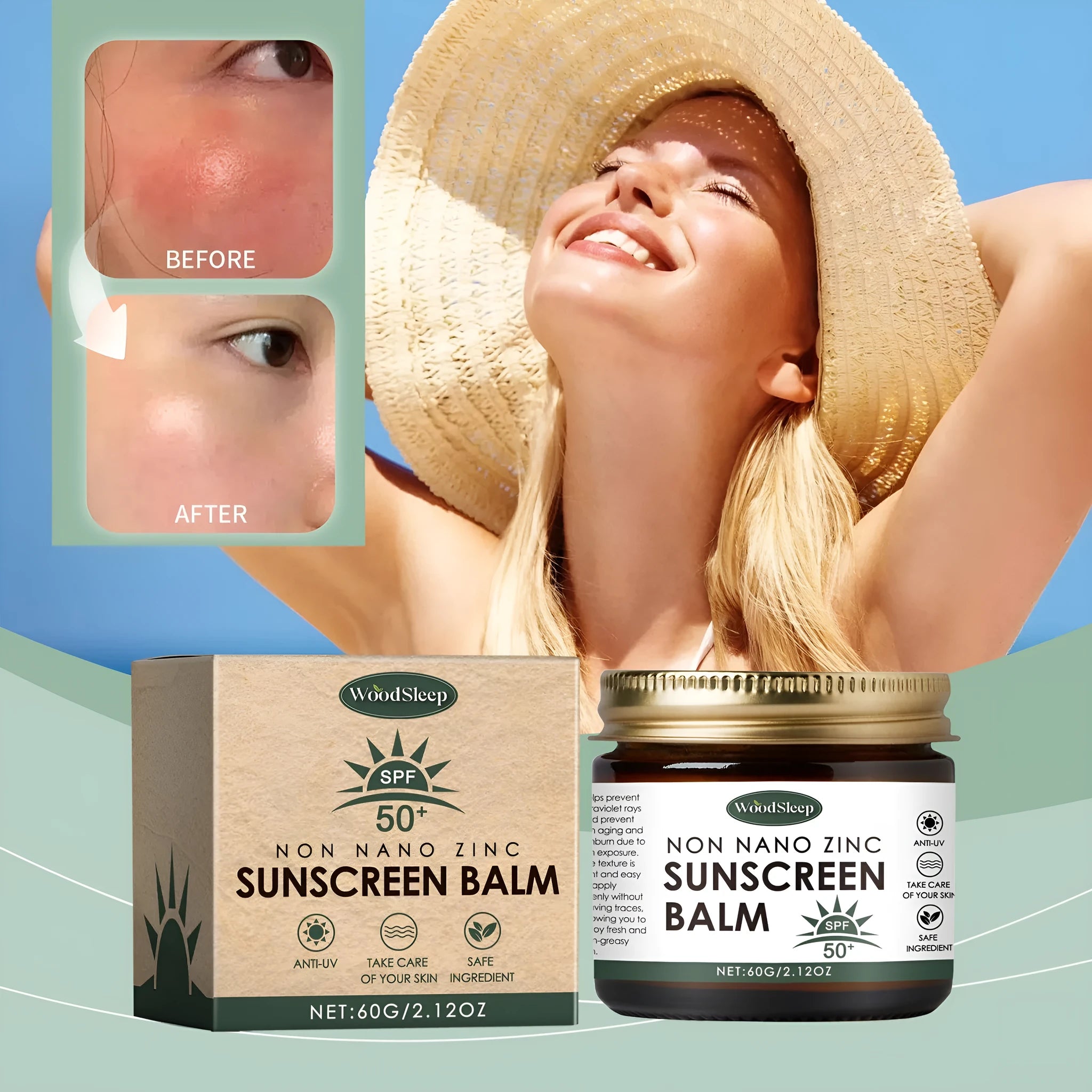 60g tube of summer sunscreen protective cream with UV filtering ingredients